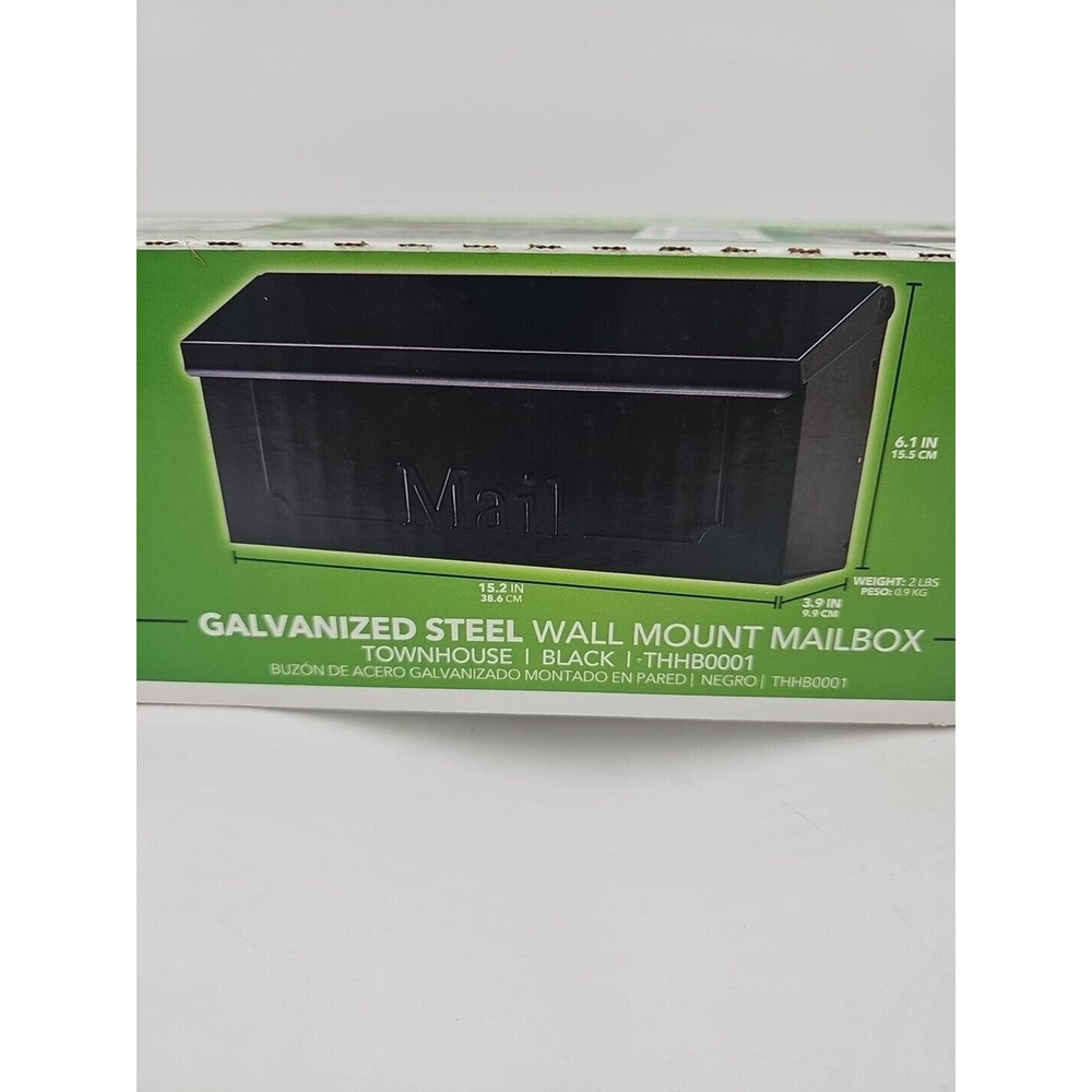 Gibraltar Small Capacity Wall-Mount Mailbox Townhouse Black